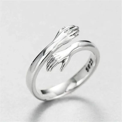 Hug Shape 925 Sterling Silver Bypass Ring - Roe Creation