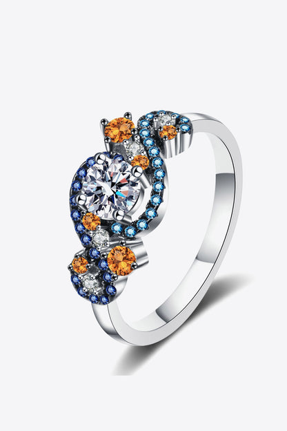 Moissanite Contrast 925 Sterling Silver Ring - Roe Creation
