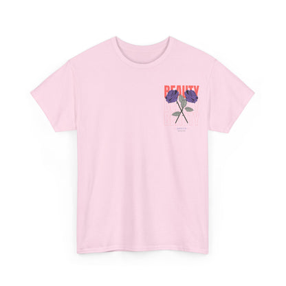 Beautiful Blooms Unisex Heavy Cotton Tee - Flower Graphics, Stylish Shirt, Gift for Her, Trendy Casual Wear, Art Lover Apparel - Roe Creation