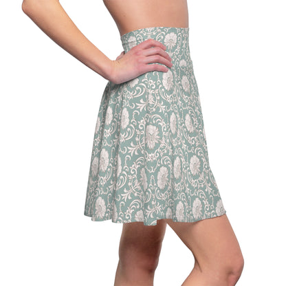 Retro Women's Skater Skirt, Stylish AOP Mini Skirt, Spring Fashion, Summer Wear, Bohemian Outfit, Trendy Party Skirt