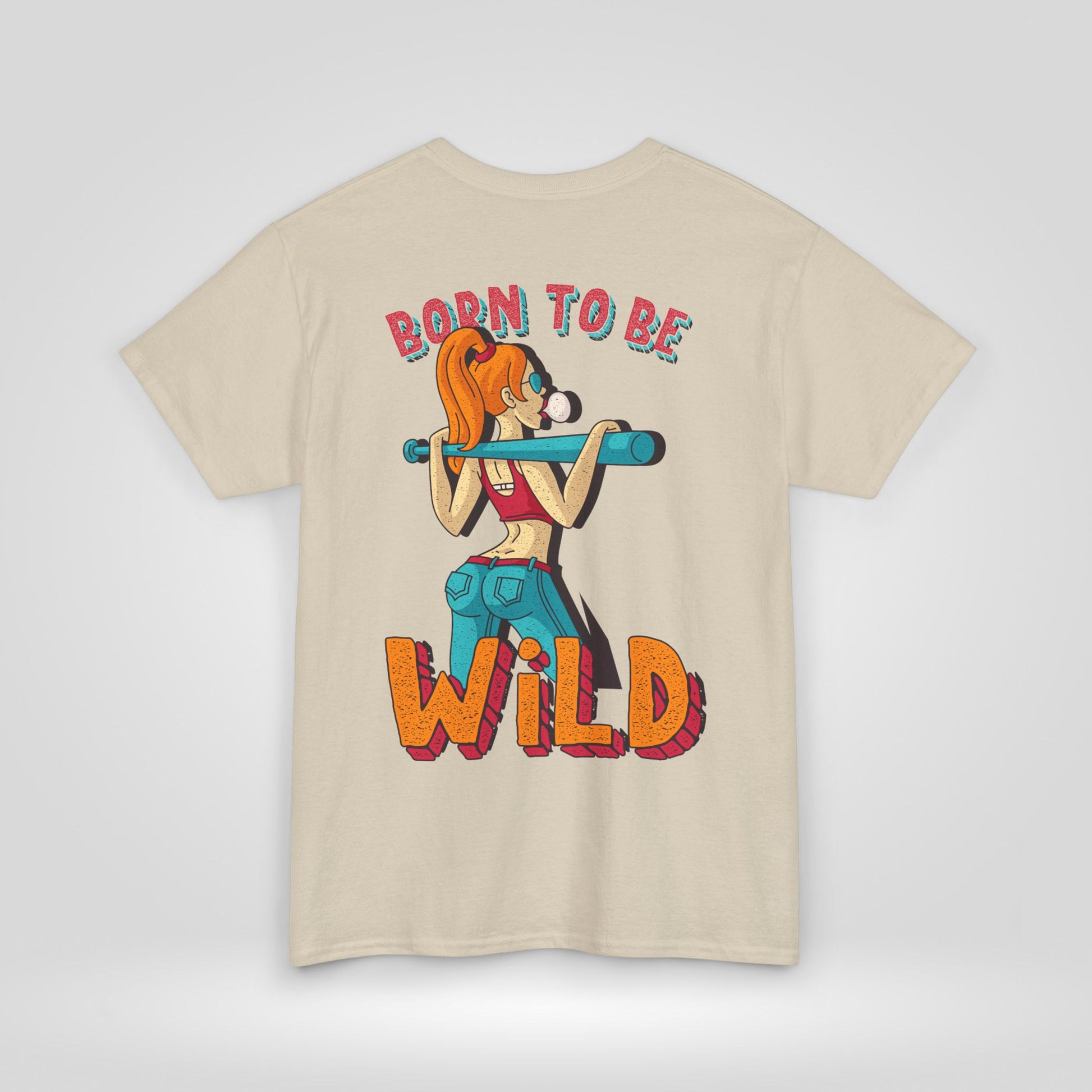 Born to Be Wild Unisex Heavy Cotton Tee, Fun Graphic Shirt, Adventure Tee, Gift for Nature Lovers, Casual Wear, Festival Top, Summer Fashion - Roe Creation