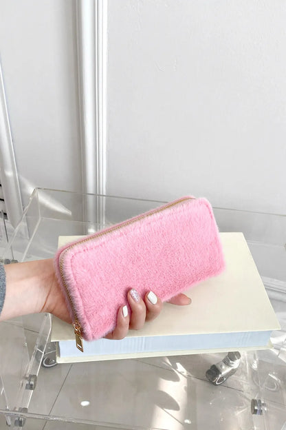Solid Color Fluff Rectangle Wallet - Roe Creation