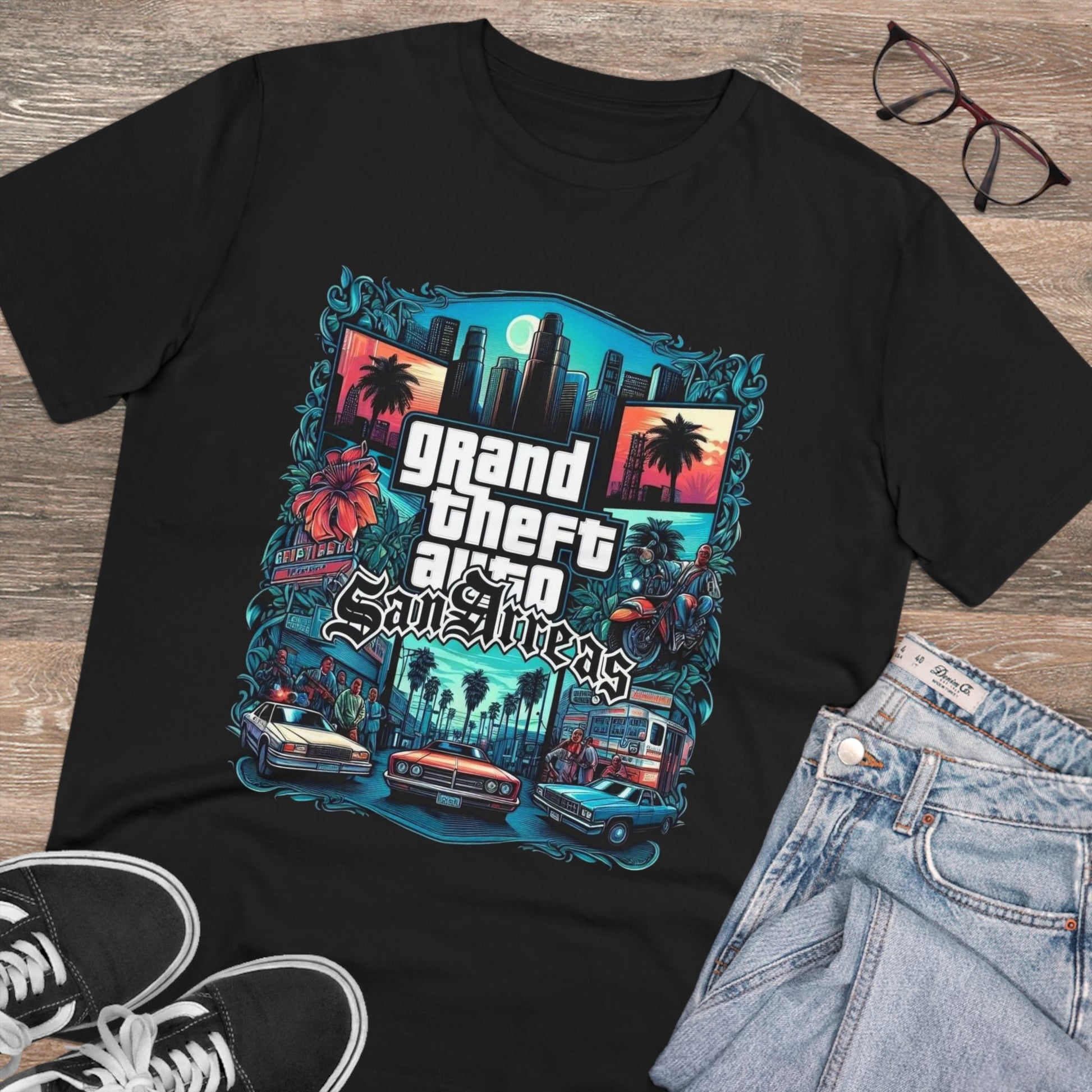 Retro GTA-Inspired Unisex T-Shirt, Gamer Gift, Casual Wear, Streetwear, Urban Style, Cool Graphic Tee - Roe Creation