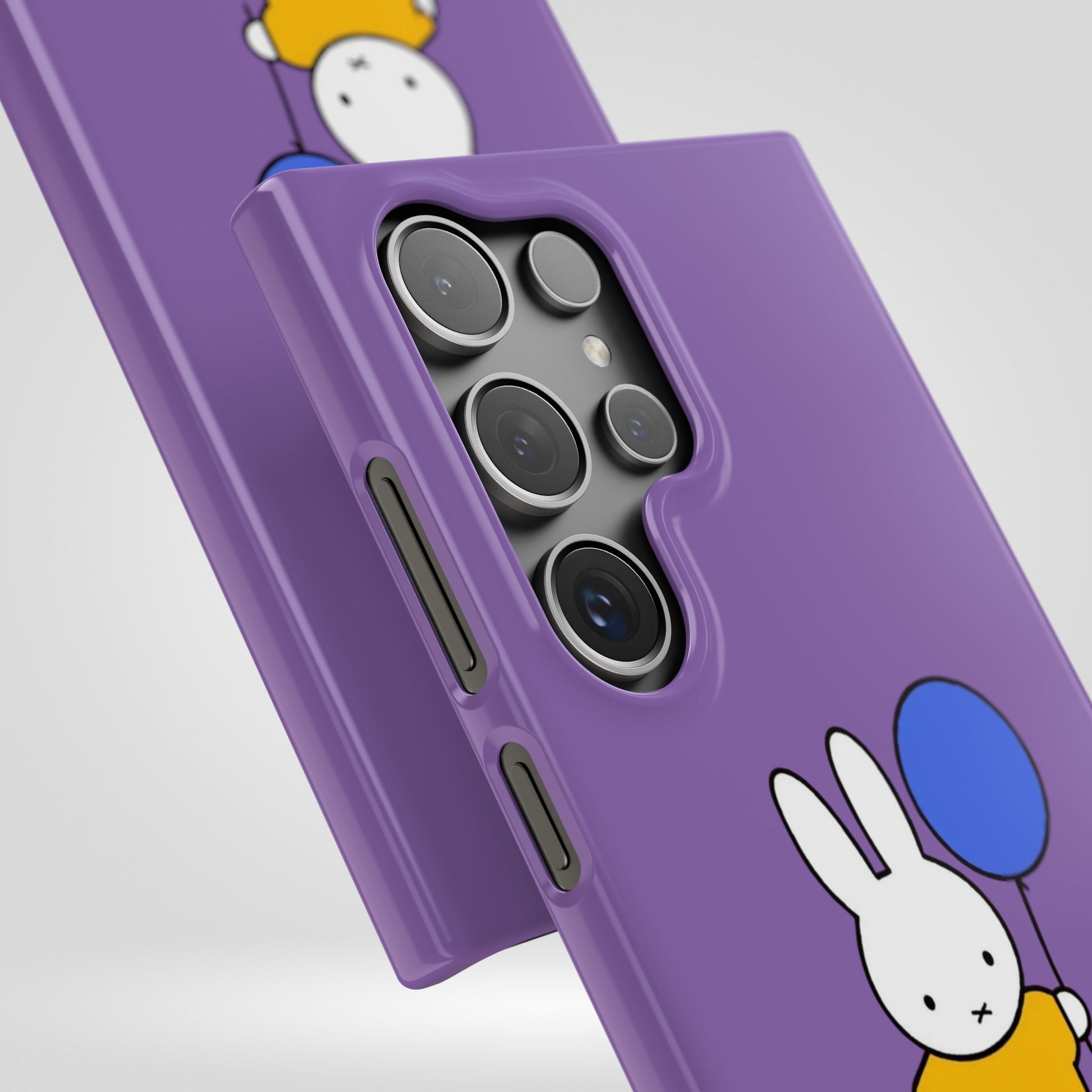 Miffy Phone Case, iPhone, Samsung Snap Case - Cartoon Fun Purple Phone Accessory for Kids and Adults - Roe Creation