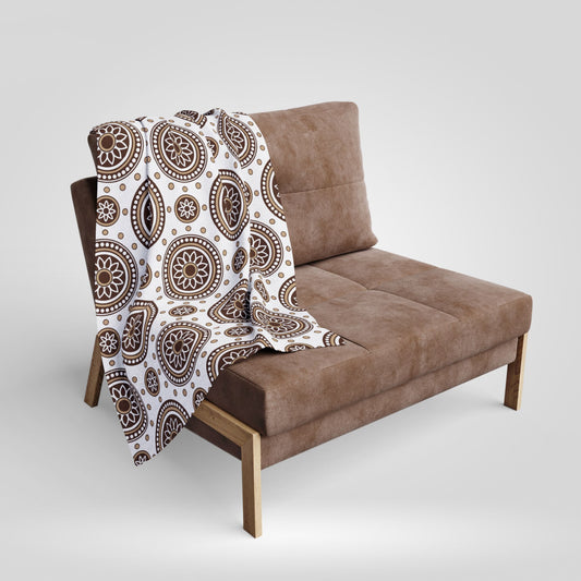 Cozy Brown Floral Arctic Fleece Blanket - Perfect for Home Decor and Gifts