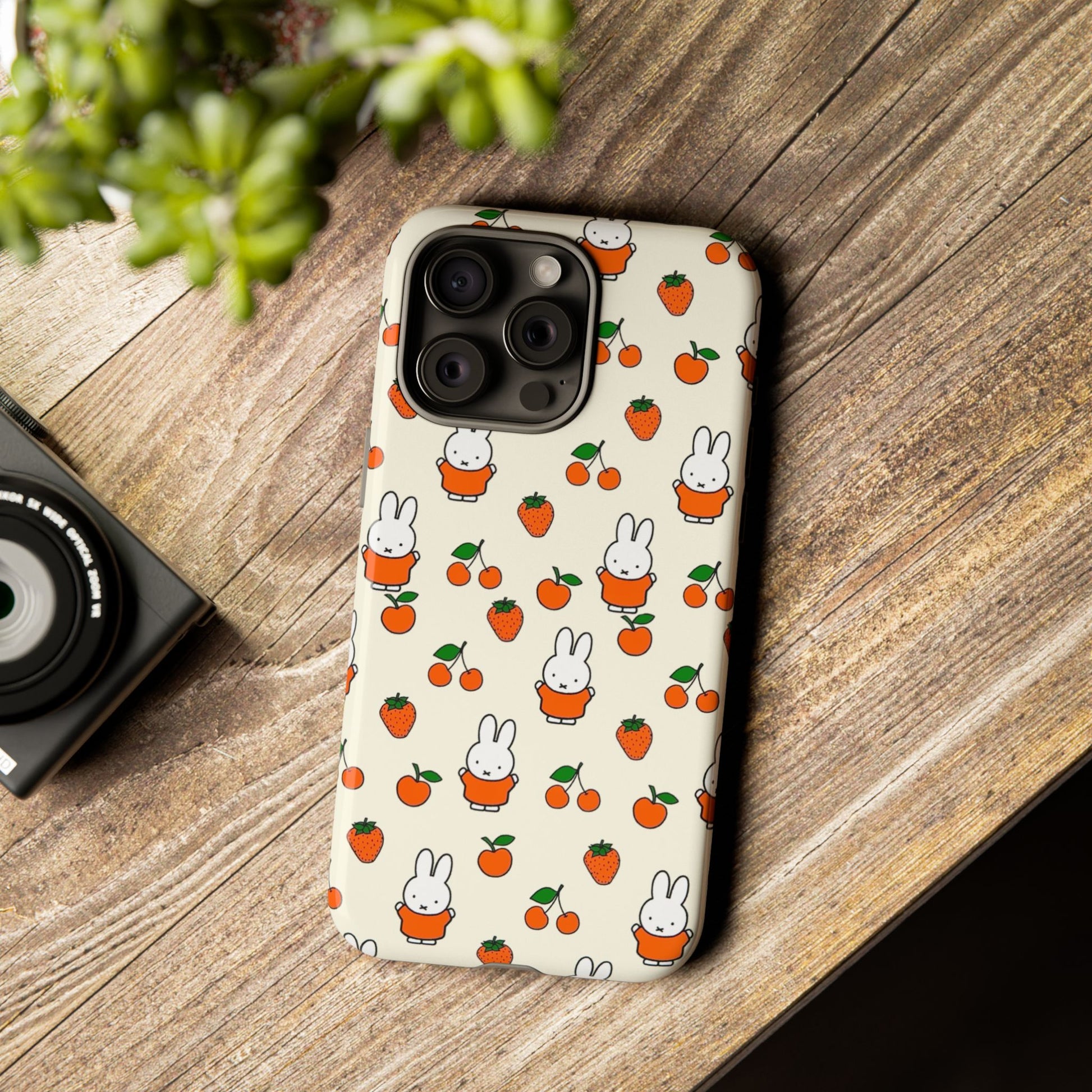Cute Miffy & Strawberry Tough Phone Case for Miffy Lovers, iPhone, Samsung - Roe Creation
