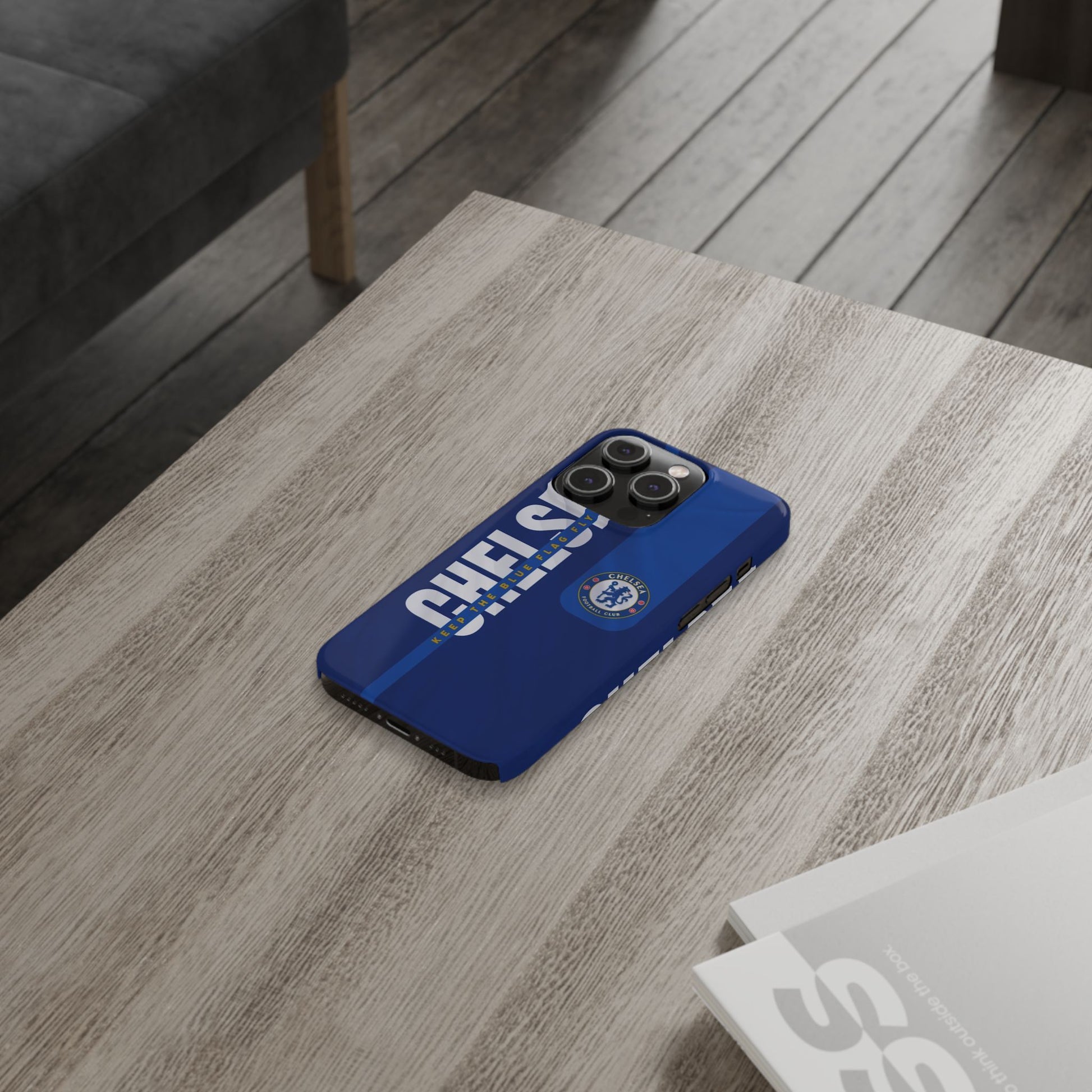 Chelsea FC Slim Phone Case for iPhone - Keep The Blue Flag Flying High - Roe Creation