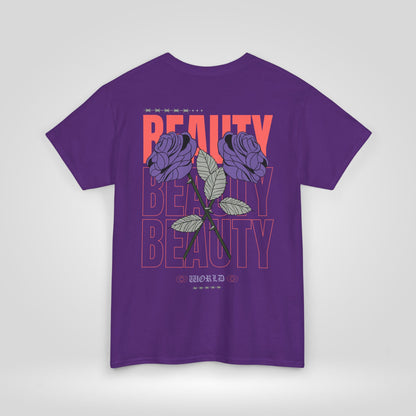 Beautiful Blooms Unisex Heavy Cotton Tee - Flower Graphics, Stylish Shirt, Gift for Her, Trendy Casual Wear, Art Lover Apparel - Roe Creation