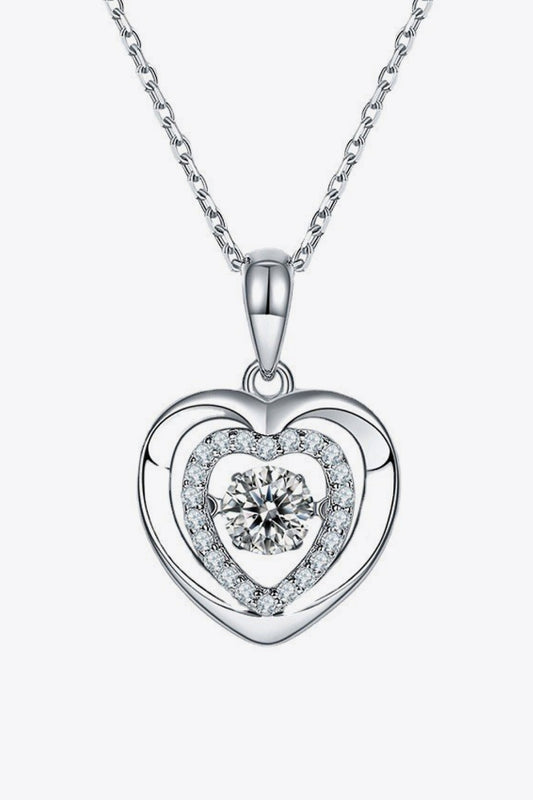 Moissanite Heart Pendant Necklace - Roe Creation