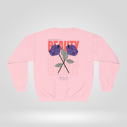 Beauty Rose Sweatshirt Unisex Crewneck Trendy Gift for Her Cozy Casual Wear Valentines Day Floral Design Everyday Comfort - Roe Creation