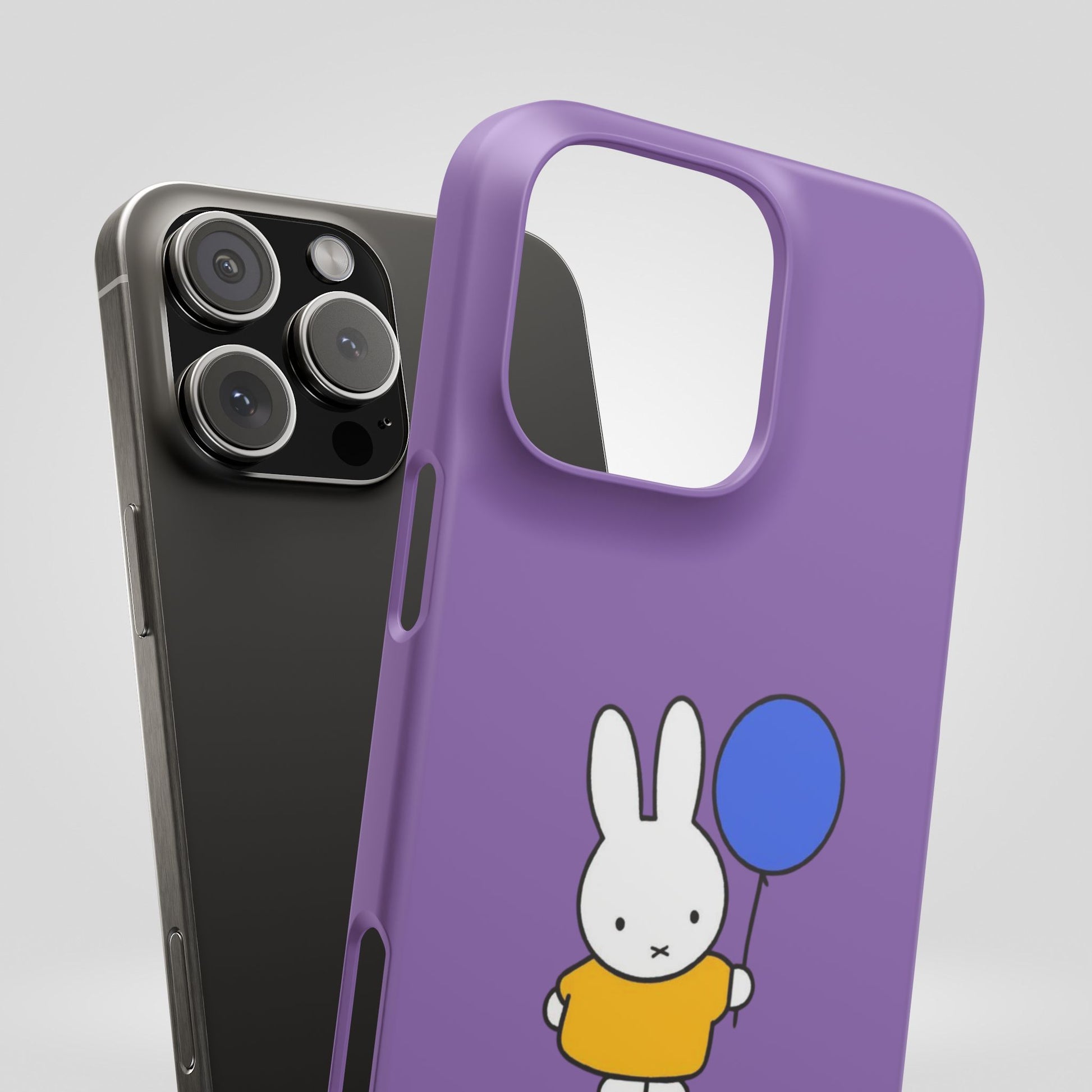 Miffy Phone Case, iPhone, Samsung Snap Case - Cartoon Fun Purple Phone Accessory for Kids and Adults - Roe Creation