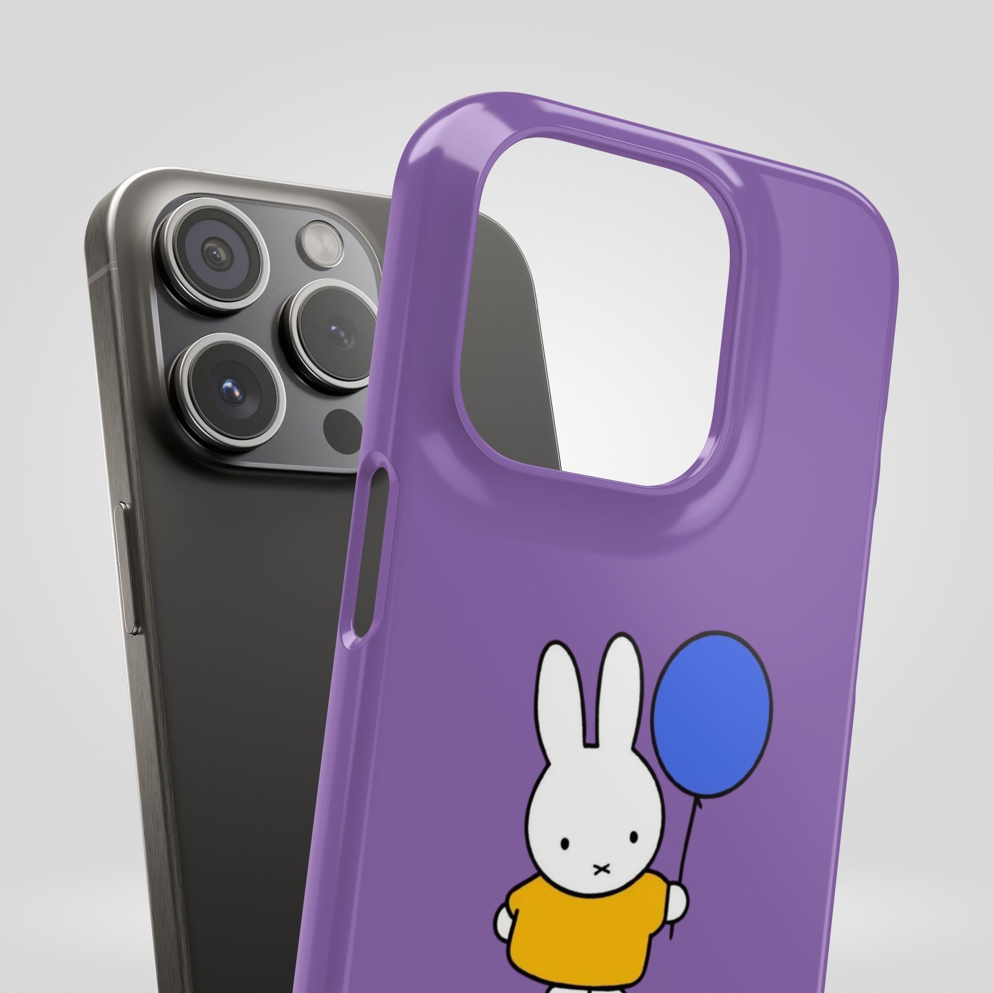 Miffy Phone Case, iPhone, Samsung Snap Case - Cartoon Fun Purple Phone Accessory for Kids and Adults - Roe Creation
