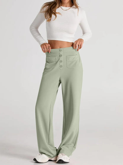 High Waist Wide Leg Pants - Roe Creation