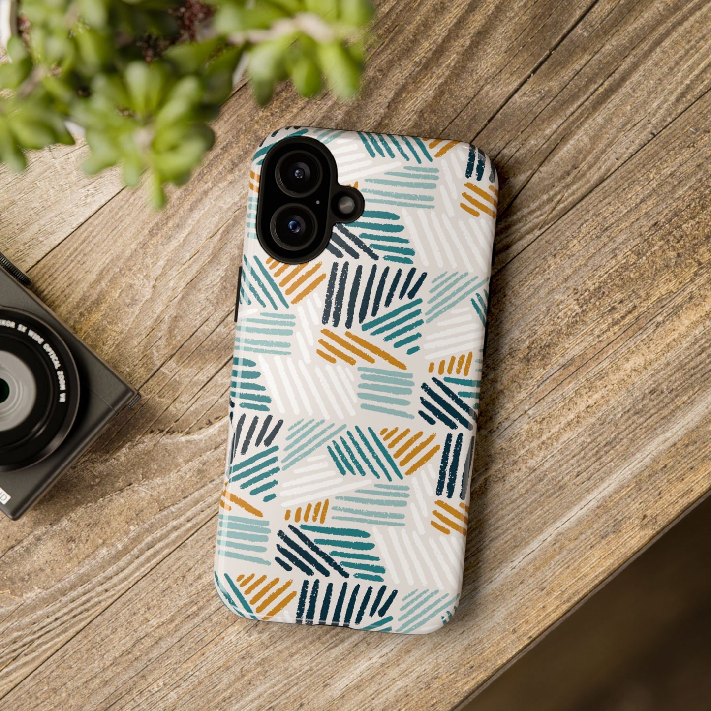 Stylish Tough Phone Case with Geometric Design