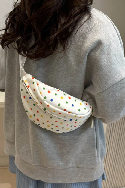 Contrast Polka Dot Crossbody Bag for Women - Roe Creation