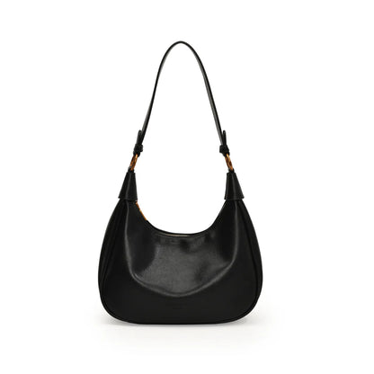 Curved Leather Shoulder Bag - Roe Creation