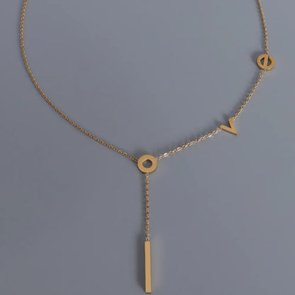 Titanium Steel Letter Necklace - Roe Creation