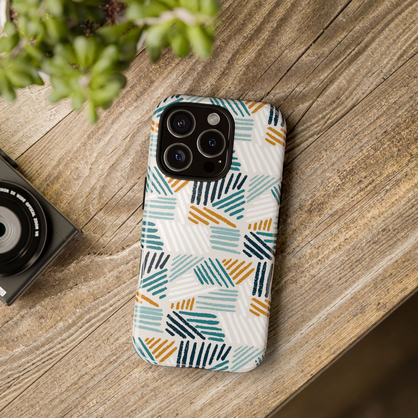 Stylish Tough Phone Case with Geometric Design