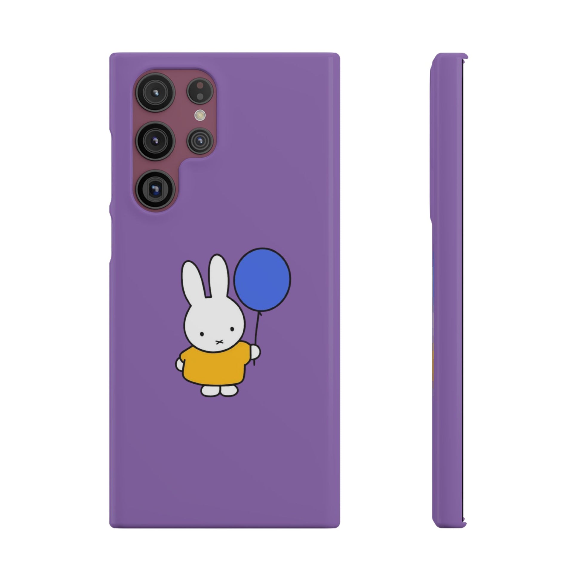 Miffy Phone Case, iPhone, Samsung Snap Case - Cartoon Fun Purple Phone Accessory for Kids and Adults - Roe Creation