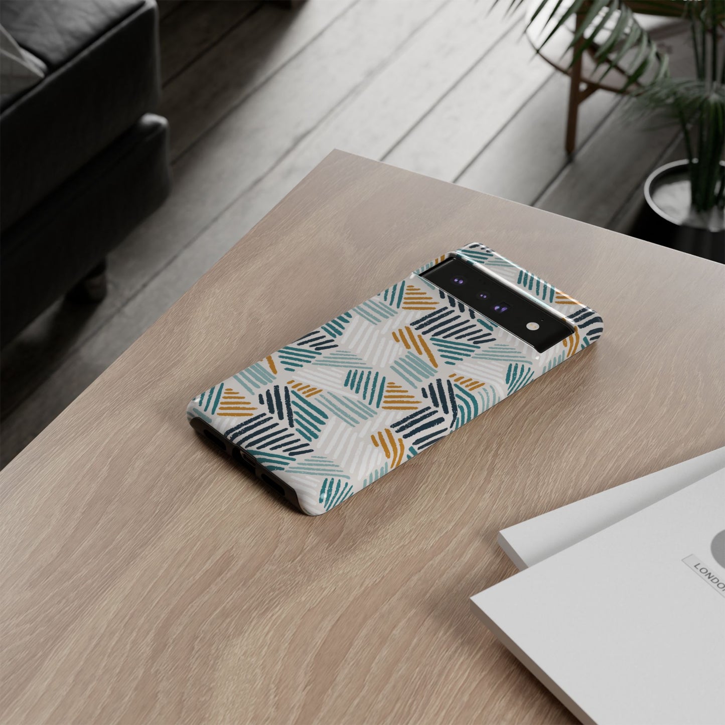 Stylish Tough Phone Case with Geometric Design