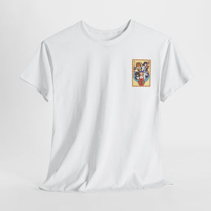 Cute Red Cat Ramen Unisex Heavy Cotton Tee - Ideal for Fans and Casual Wear