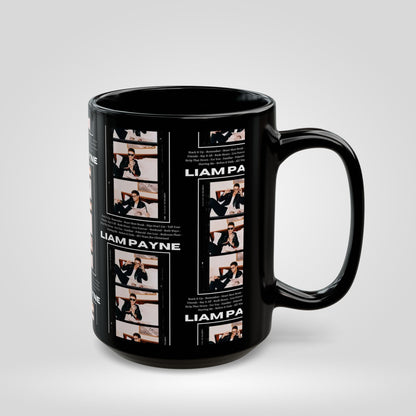 Liam Payne Black Mug - 11oz & 15oz Coffee Cup with Photo Collage Design