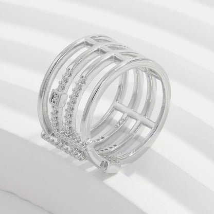 925 Sterling Silver Inlaid Zircon Ring - Roe Creation