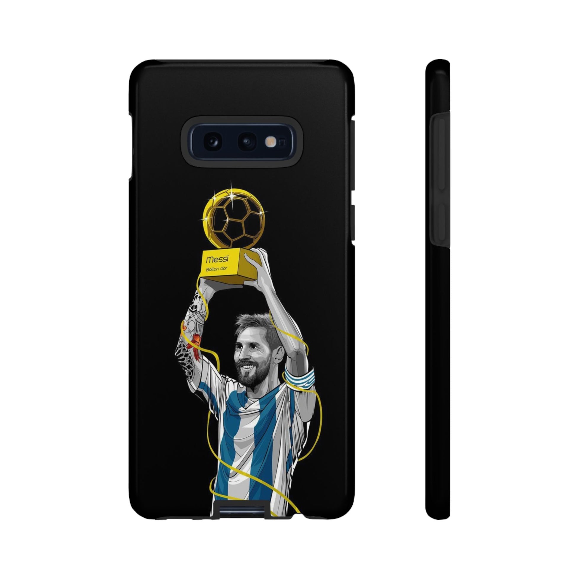 Messi Ballon Dor Black Phone Case - Tough Cases for Soccer Fans - Roe Creation