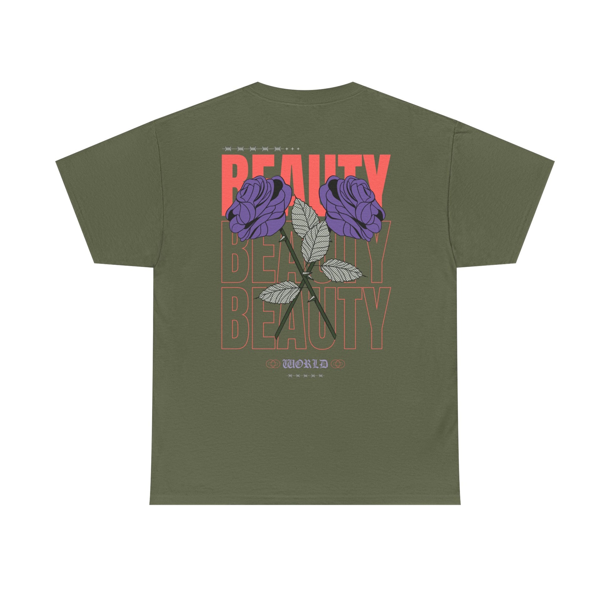 Beautiful Blooms Unisex Heavy Cotton Tee - Flower Graphics, Stylish Shirt, Gift for Her, Trendy Casual Wear, Art Lover Apparel - Roe Creation