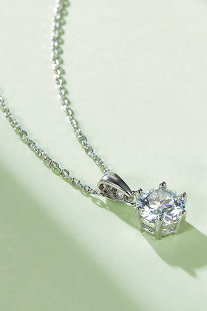 1 Carat Moissanite 925 Sterling Silver Necklace - Roe Creation