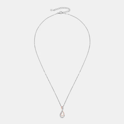 925 Sterling Silver Inlaid Moissanite Infinity Pendant Necklace - Roe Creation