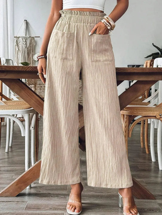 Frill Wide Leg Pants - Roe Creation