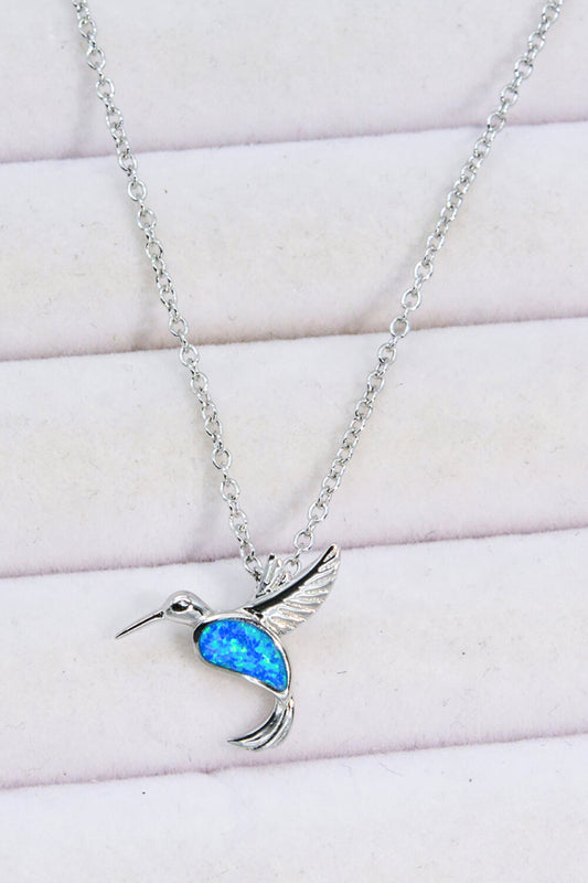 Opal Bird 925 Sterling Silver Necklace - Roe Creation