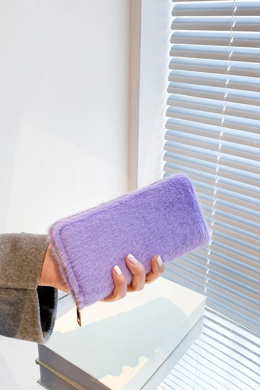 Solid Color Fluff Rectangle Wallet - Roe Creation