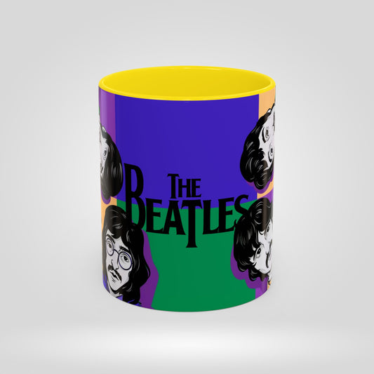The Beatles Illustrated Colourful Mug – Fan Art Coffee Cup for Music Lovers