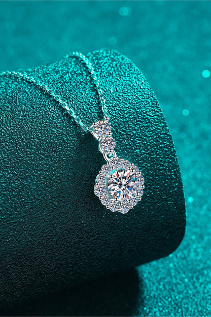 1 Carat Moissanite 925 Sterling Silver Necklace - Roe Creation