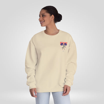 Beauty Rose Sweatshirt Unisex Crewneck Trendy Gift for Her Cozy Casual Wear Valentines Day Floral Design Everyday Comfort - Roe Creation