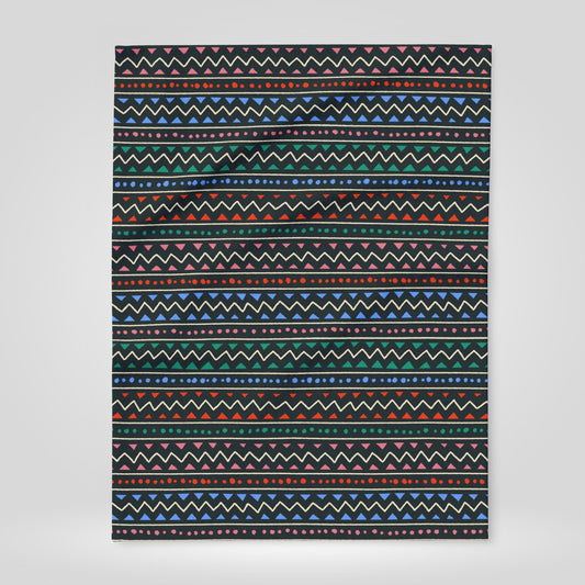 Colorful Boho Patterned Arctic Fleece Blanket for Cozy Living