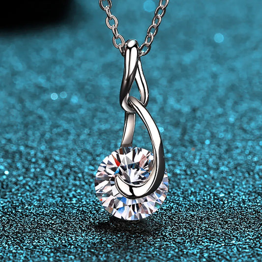 2 Carat Moissanite 925 Sterling Silver Necklace - Roe Creation