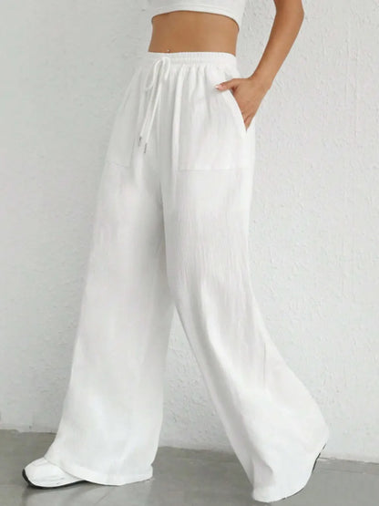 Drawstring Wide Leg Pants - Roe Creation