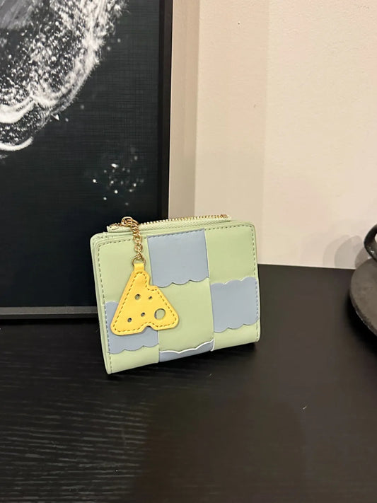 PU Leather Color Block Wallet - Roe Creation