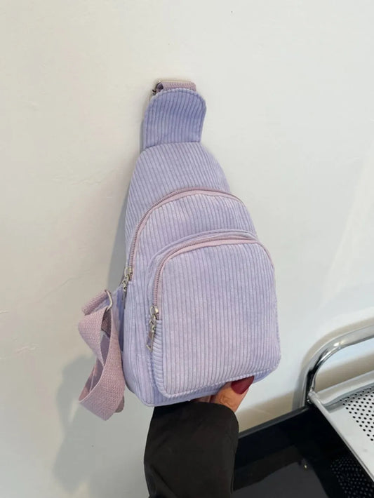 Corduroy Solid Colour Crossbody Bag - Roe Creation