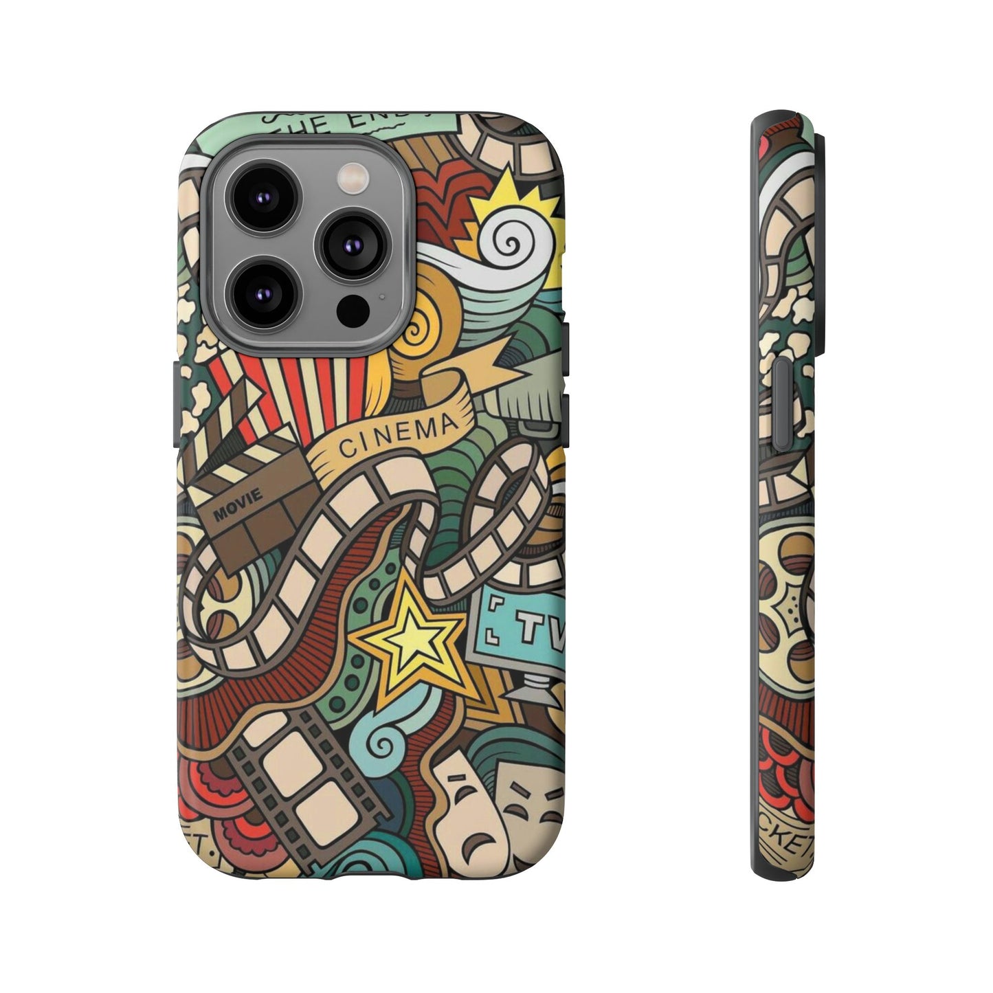 Cinema Vibes Pattern iPhone Case - Tough Cases with Movie & TV Design