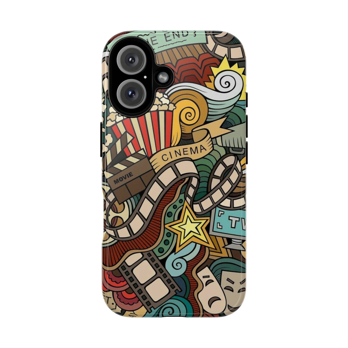 Cinema Vibes Pattern iPhone Case - Tough Cases with Movie & TV Design