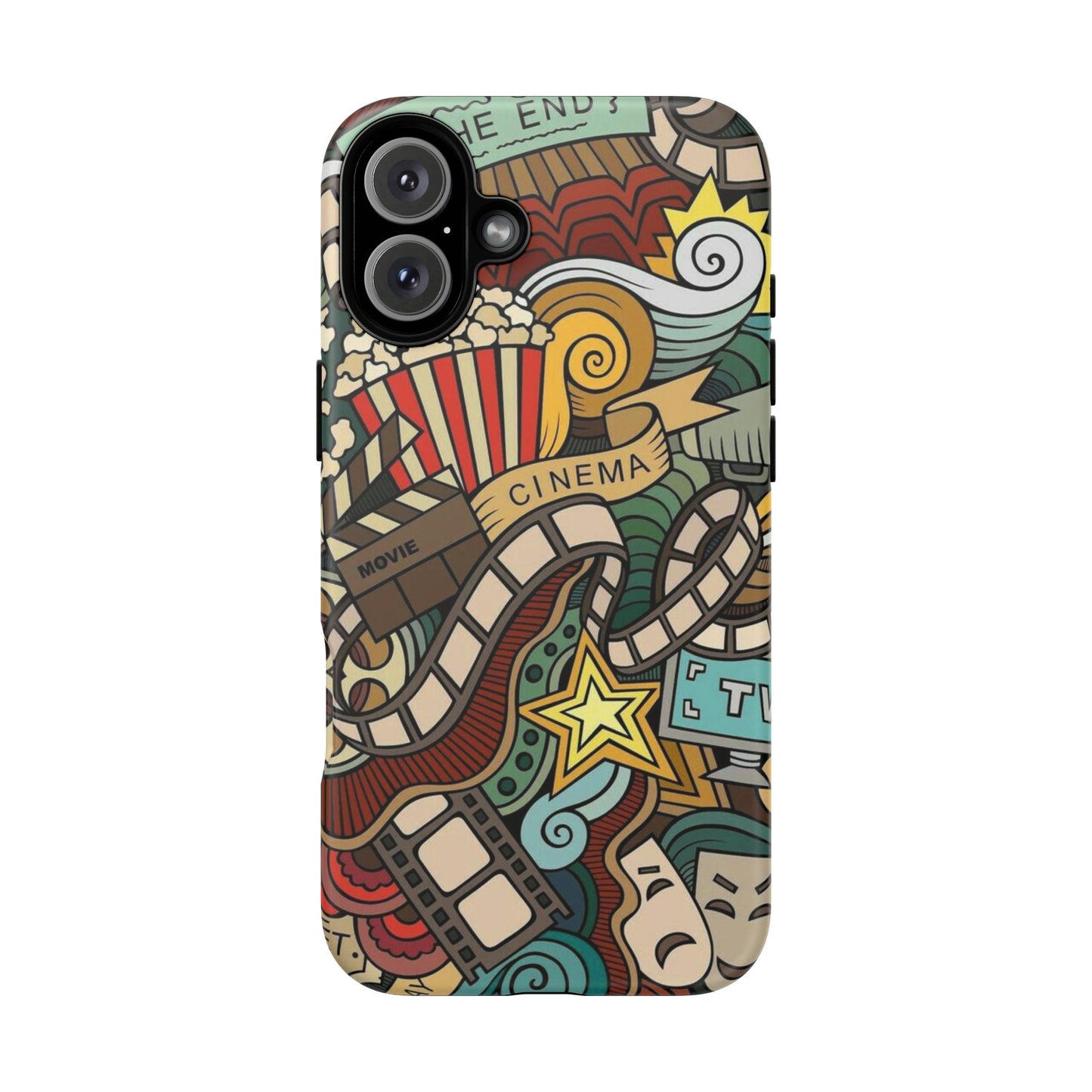 Cinema Vibes Pattern iPhone Case - Tough Cases with Movie & TV Design
