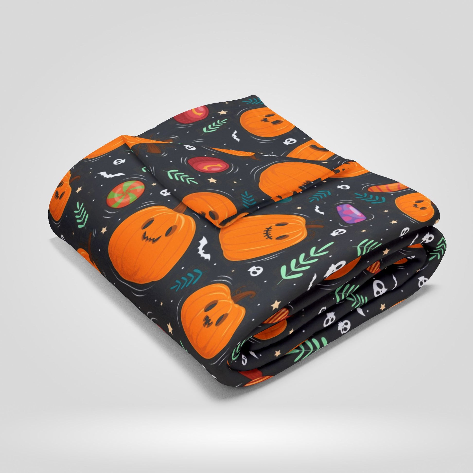 Pumpkin Patterned Halloween Fleece Blanket for Gift