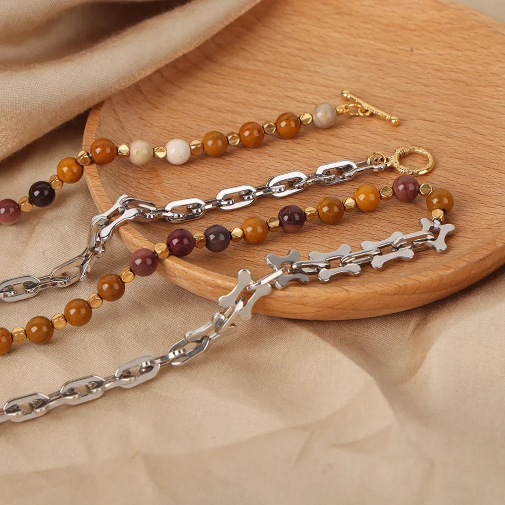 Titanium Steel Egg Yolk Stone Necklace - Roe Creation