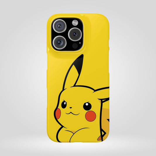 Pikachu Phone Case, Pokemon Phone Case, Snap Cases, Cartoon, Yellow, iPhone, Samsung.