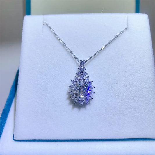 5 Carat Moissanite 925 Sterling Silver Pendant Necklace - Roe Creation
