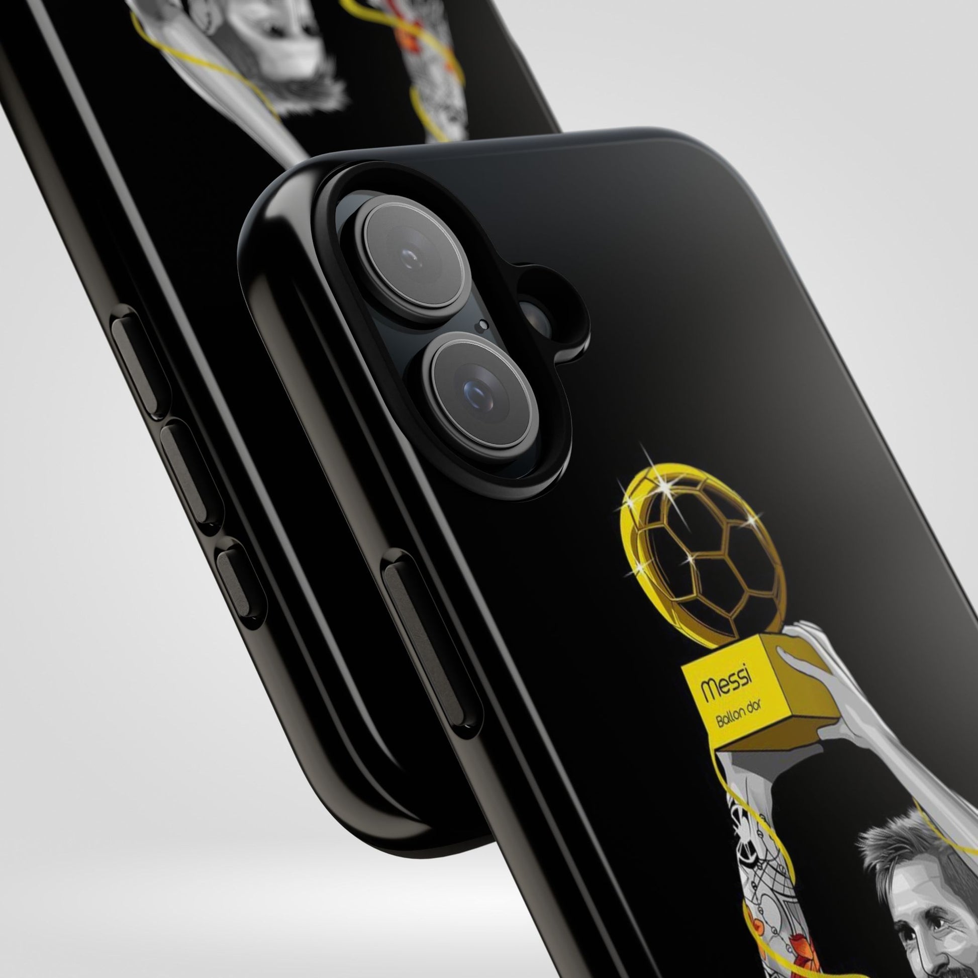 Messi Ballon Dor Black Phone Case - Tough Cases for Soccer Fans - Roe Creation